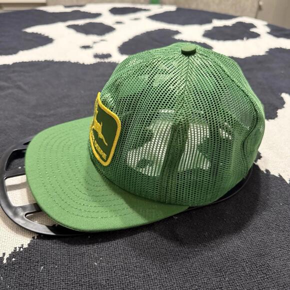 Vintage 70s/80s John Deere All Mesh Trucker Hat SnapBack USA Green OSFA - Picture 3 of 5